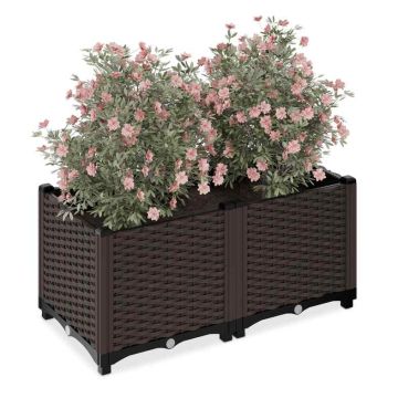 Augu pods Relaxdays, 60 l, Brūna/melna, 80 × 38 × 40 cm