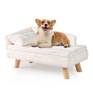 Pet sofa bed, Grey/white, 71 × 43 × 40 cm