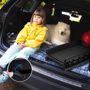 Pet ramp, foldable, up to 75 kg, Black, 155 × 40.5 × 15 cm
