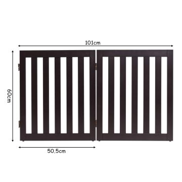 Pet Fence, 3 Panels, Brown, 60 × 61 × 2.54 cm