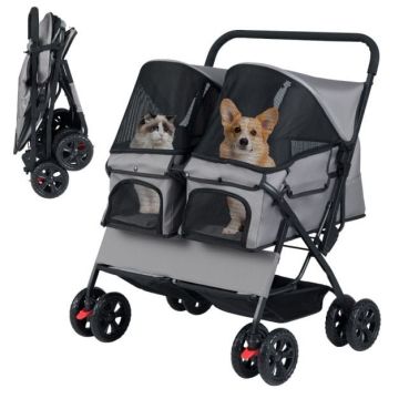 Pet Stroller, Double Seat, 80.01 × 101.6 × 72.39 cm