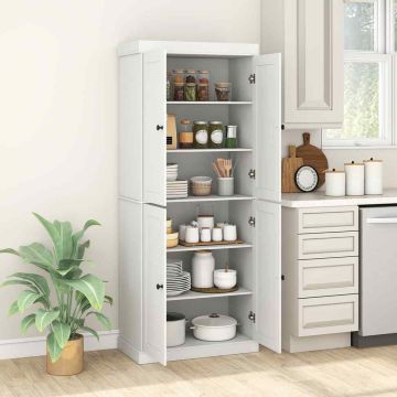 Tall kitchen cabinet, 4 doors, 6 shelves, 76 × 185 × 40 cm
