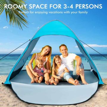 Automatically unfolding beach tent 200x142x146 cm, for 2-4 people, with carrying bag and pegs