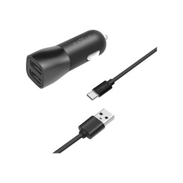 Automobiļu lādētājs Fixed Dual USB Cable, 2 USB porti