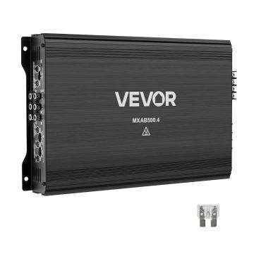 Автомобильный усилитель VEVOR MXAB500.4, 4-канальный, 348 × 215 × 46 мм