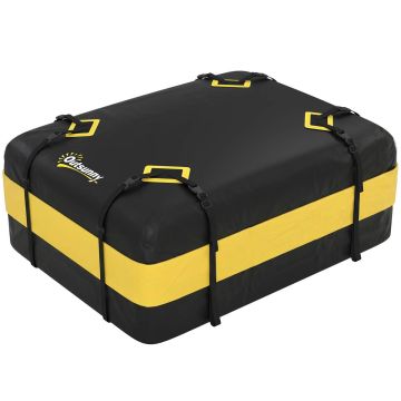 Automašīnas jumta bagāžas soma, 424,5 l, melna/dzeltena, 112 × 43 × 86 cm