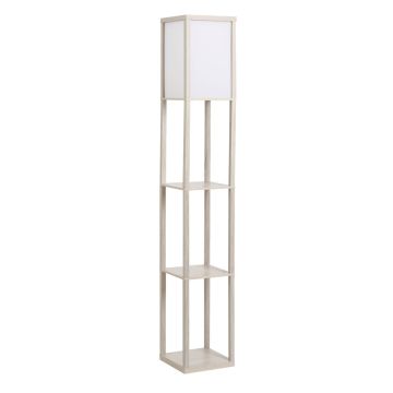 Stāvlampa Homcom 26x26x160cm, gaiši brūna/balta krāsa