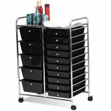 Коляска с ящиками 62,5x37x87см, черный/серебристый цвет