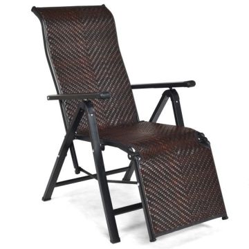 Saliekams dārza krēsls 151,5x59x75cm, brūnas/melnas krāsas
