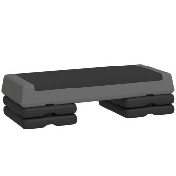 Aerobikas pakāpiens Sportnow 77x36x20,5cm, melnas/tumši pelēkas krāsas