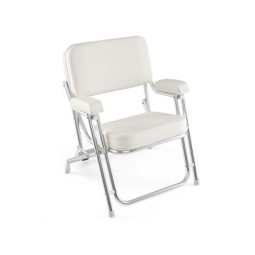 Складной уличный стул 66,5x65x78см, белый/серебристый цвет