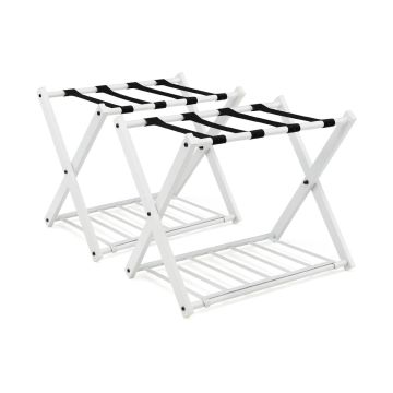 Luggage racks, 2 pcs., 2 compartments, Black, 63.5 × 43.18 × 55.88 cm