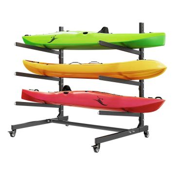 Kajaku uzglabāšanas statīvs VEVOR JHKYS-003, 3 kajakiem, 90 kg, 92,5 × 128 × 118,5 cm