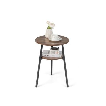 Furniture stand, 2 shelves, brown, 43.18 × 54.61 × 39.37 cm