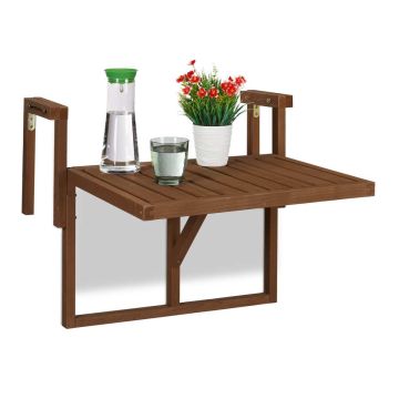 Balkona galdiņš Relaxdays 10033849.0, salokāms, Brūns, 69,5 × 55 × 66 cm