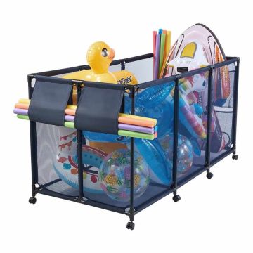 Baseina kaste VEVOR 87016, 8 riteņi, 4 ar bremzēm, Melna, 175,5 × 81,5 × 89 cm
