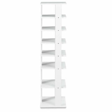 Shoe shelf, 8 tiers, White, 27.5 × 110 × 26.5 cm