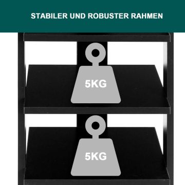 Shoe shelf, 8 tiers, White/black, 27.5 × 110 × 26.5 cm