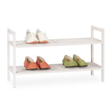 Apavu plaukts Relaxdays 10031509.0, 2 plaukti, līdz 6 pāriem, Balta, 69 × 41 × 27 cm