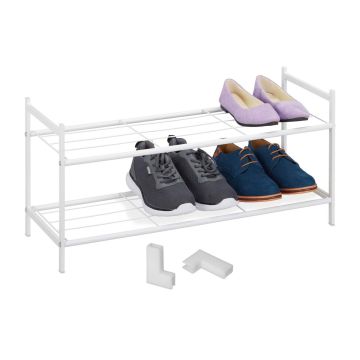 Apavu plaukts Relaxdays 10038972_49, 2 plaukti, līdz 6 pāriem, 70 × 33,5 × 26 cm