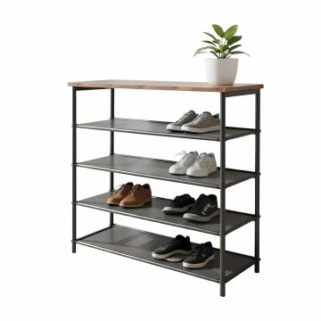 Apavu plaukts Relaxdays 10052002_1509, 4 plaukti, 75 × 75 × 30 cm