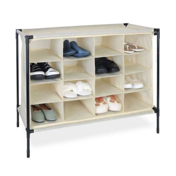 Apavu plaukts Relaxdays, 16 pāriem, 84 × 65 × 36 cm