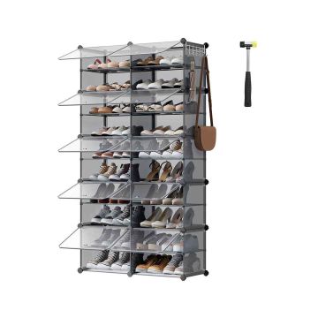 Apavu plaukts SONGMICS, 10 nodalījumi, pelēks, 83 × 156 × 32 cm