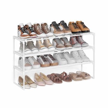 SONGMICS apavu plaukts, 4 līmeņi, 5–10 pāri, Balts, 30 × 92 × 55 cm
