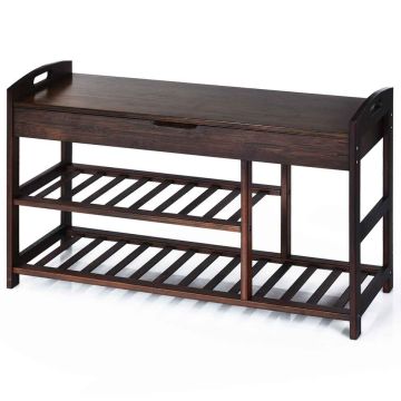 Shoe shelf-bench, 3-tier, 78.74 × 49.53 × 29.21 cm