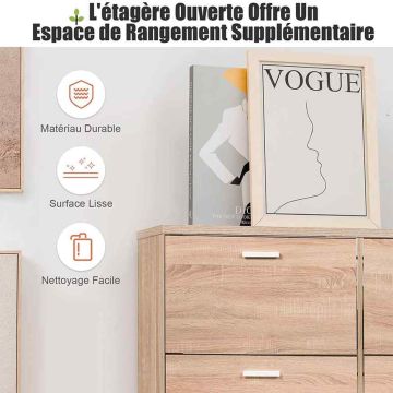 Shoe cabinet, 4 compartments, 2 levels, Oak, 134 × 29 × 77.5 cm