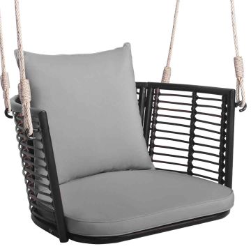 Karājas krēsls 77x62x38cm, melnas/pelēkas krāsas