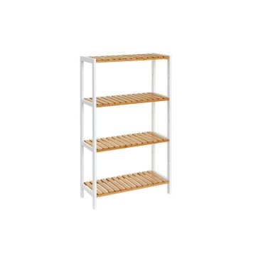 Полка для ванной 26x60x100см., светло-коричневая/белая