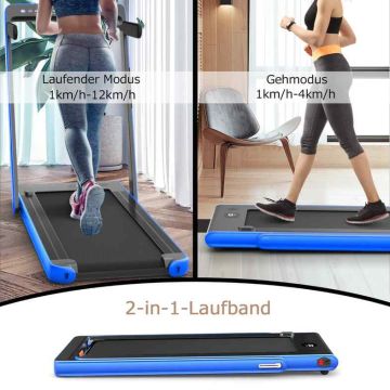 Treadmill, 2 in 1, Blue, 124 × 107 × 68.5 cm