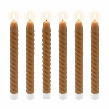 Bezliesmas LED konusveida sveces Relaxdays, 6 gab, Ø 2,2 × 25 cm