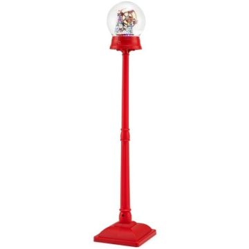 Rotating Santa Claus and Snowman Ferris Wheel with 15 LED Lights, Red