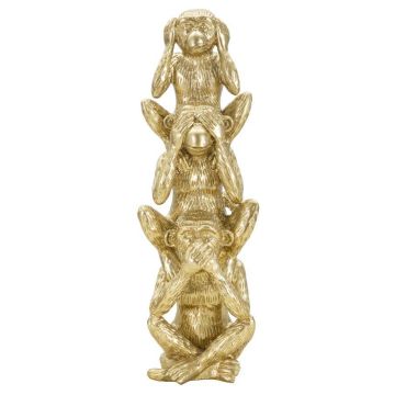 Pērtiķu dekors Mauro Ferretti Monkeys Tower, 3 pērtiķi, Ø 10,5 × 30 cm