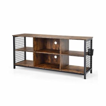 TV galds 140x40x63cm, brūnas/melnas krāsas