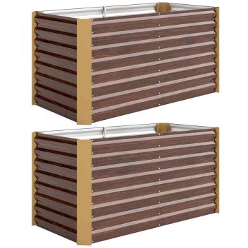 2 paaugstinātu dobju komplekts Outsunny 120x60x60cm., brūns