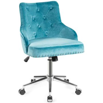 Office chair, With casters, Blue, 59.69 × 83.82–97.79 × 57.15 cm