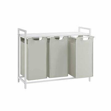 Корзина для белья 3 x 38 л с 1 полкой, белая