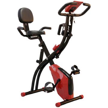 Trenažieris velosipēds Homcom 105x48x118cm, melnas/sarkanas krāsas