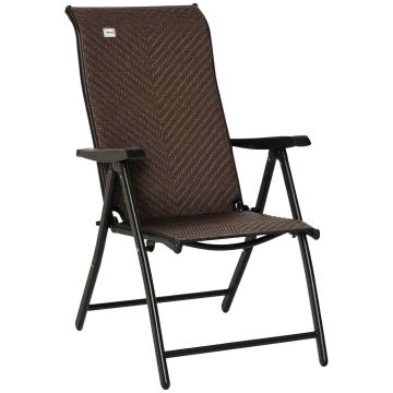 Saliekamais krēsls Outsunny 58x71x111cm., melns/brūns