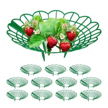 Zemeņu augu balstu komplekts Relaxdays, 12 gab, Zaļa, 10 × 30 × 30 cm