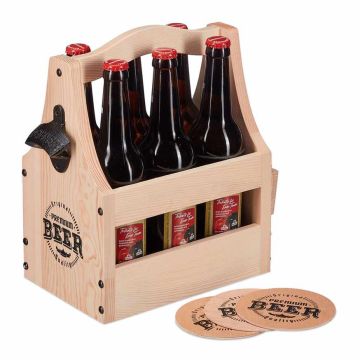 Pudeļu kaste Relaxdays 10039134.0, 6 pudelēm pa 0,5 l, 28,5 × 30 × 16 cm
