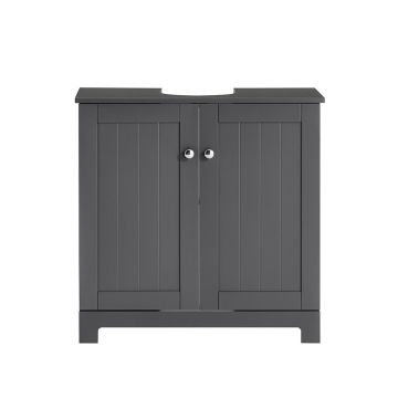 Напольный шкаф для ванной под раковину 60x30x60см., темно-серого/серебристого цвета
