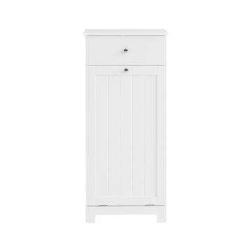 Vannas istabas skapītis ar veļas grozu 40x38x90cm., baltā/sudraba krāsā