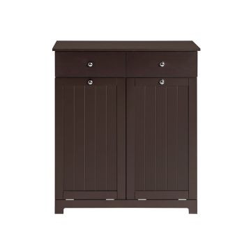 Vannas istabas skapītis ar 2 veļas groziem 78x38x91cm., brūnā/baltā krāsā
