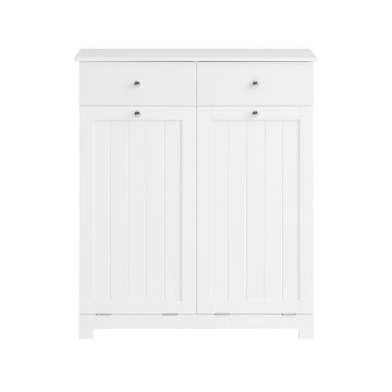 Vannas istabas skapītis ar 2 veļas groziem 78x38x90cm., baltā/sudraba krāsā