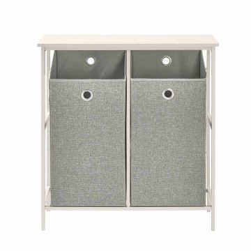 Vannas istabas skapis ar 2 veļas groziem 77x38x80cm., pelēks/balts