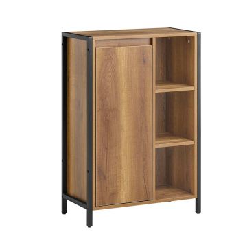 Vannas istabas skapītis ar veļas grozu 60x30x90cm., brūnā/melnā krāsā